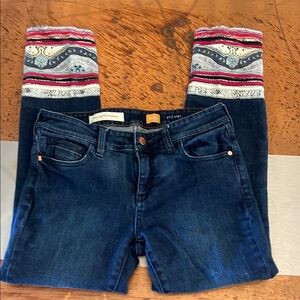 Anthropologie Jeans with Patterned Cuffs